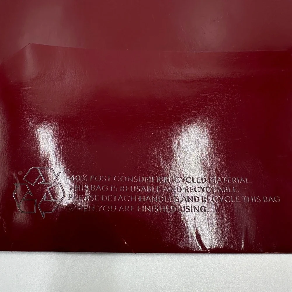 Gucci Shopping Bag Large Burgundy Excellent Glossy Gift Tote Authentic